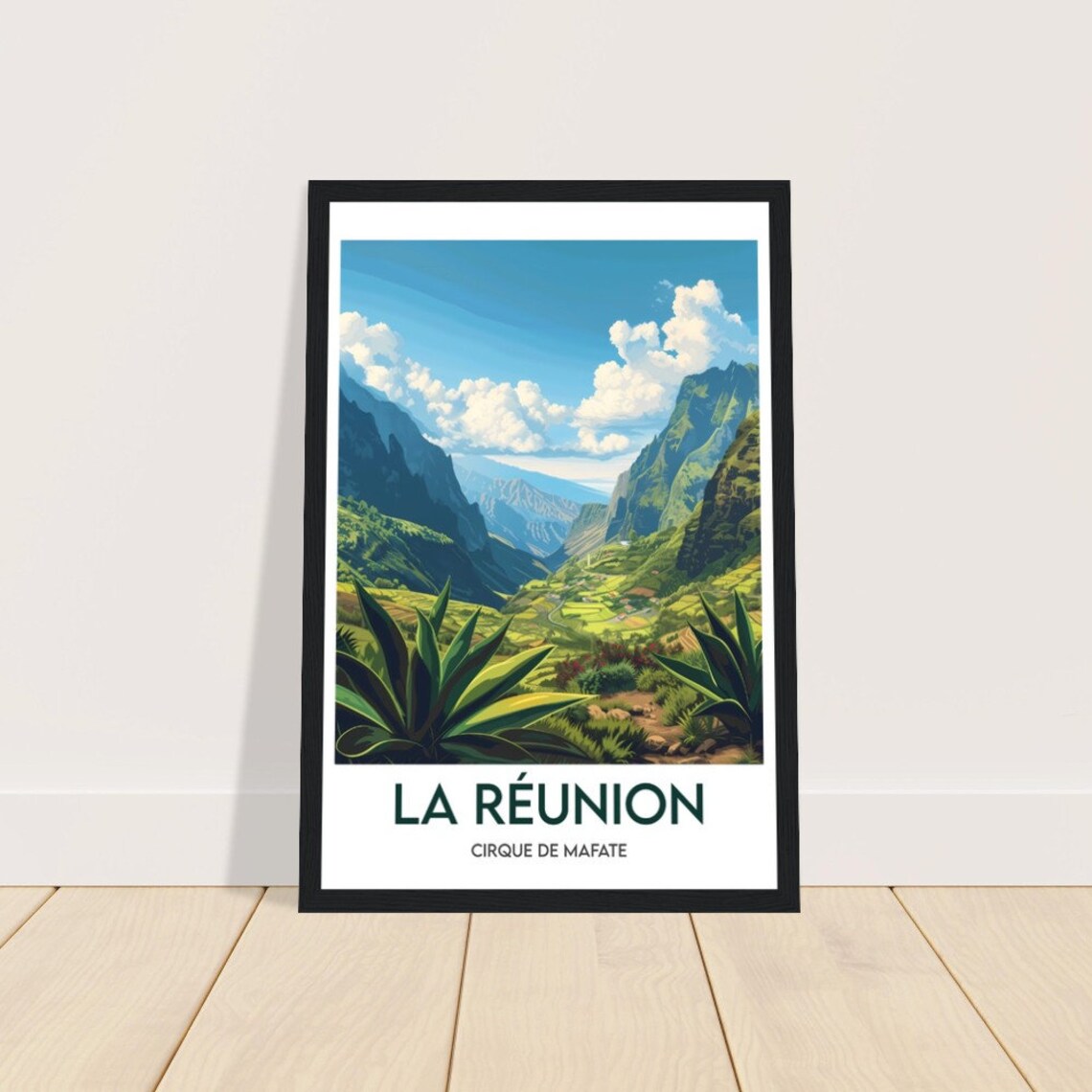 La Reunion Cirque de Mafate Mountain Valley Green View Poster - Image 2