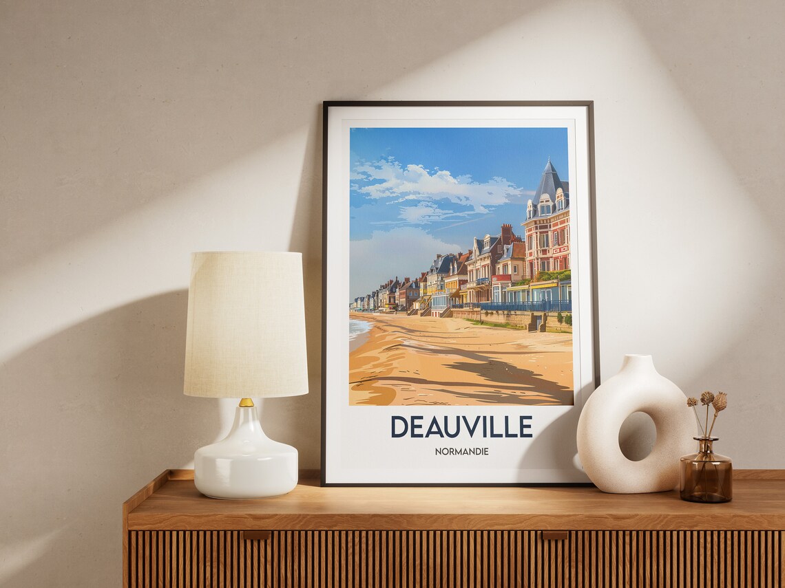 Deauville Normandy France Beach Villas Boardwalk Sand Poster - Image 2