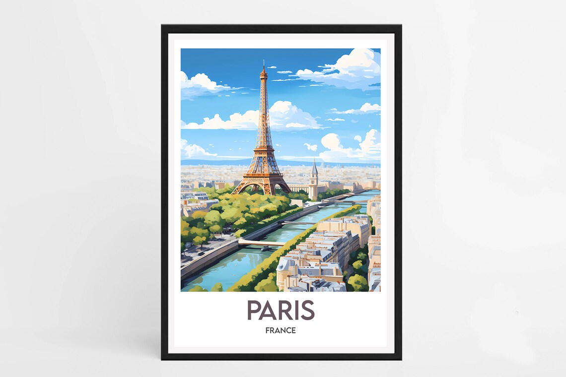 Paris Minimalist Travel Poster, Eiffel Tower