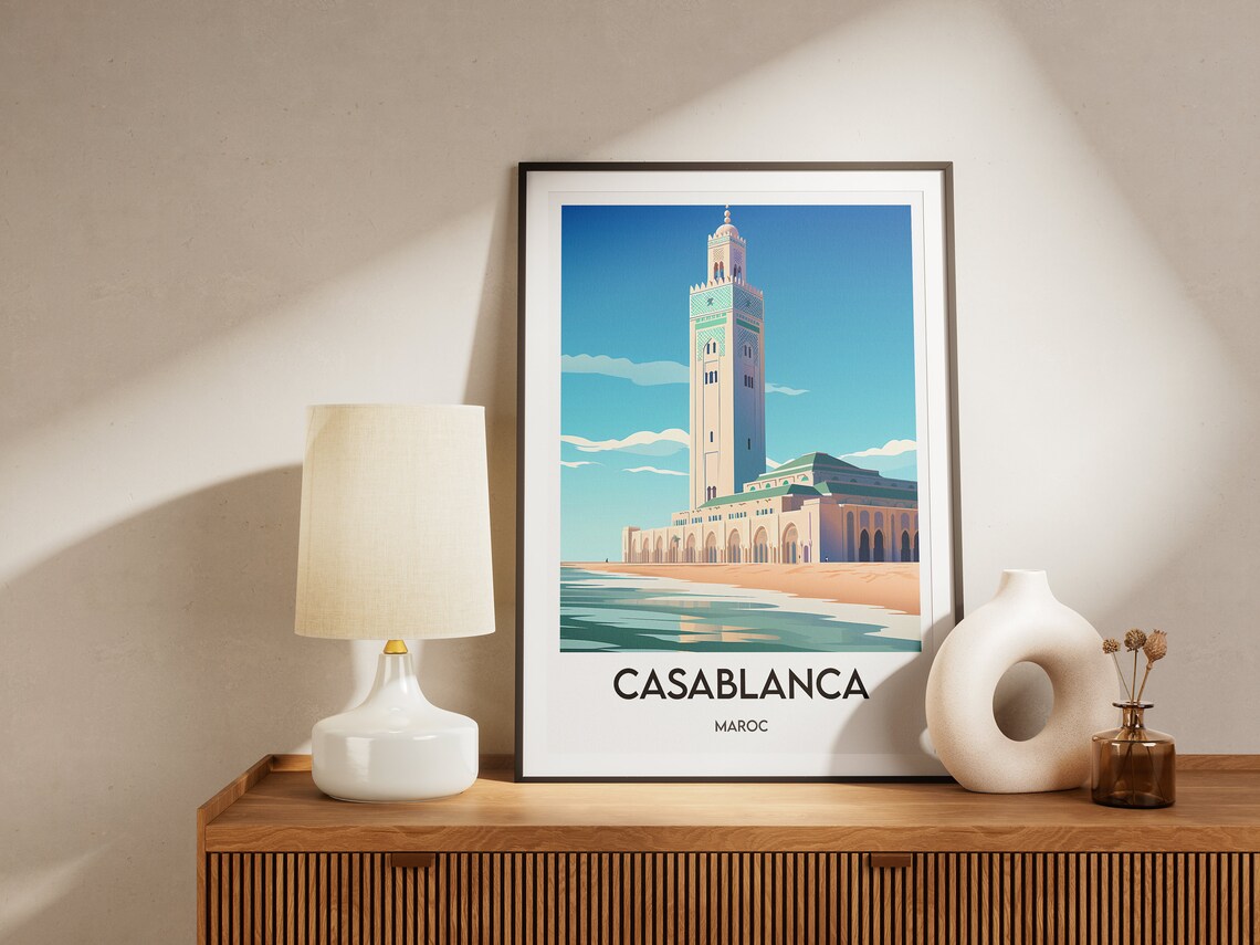 Casablanca Poster Minimalist Travel Poster Interior Decoration Morocco Poster - Image 2