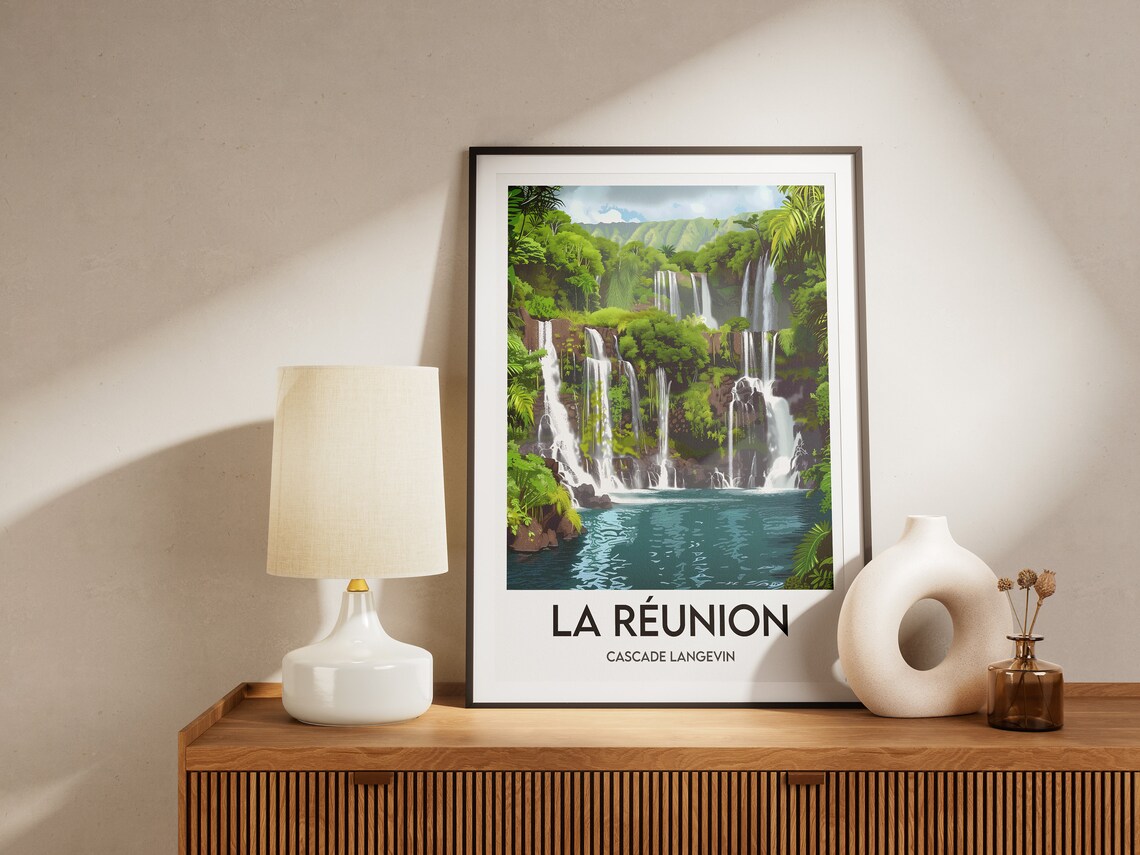La Reunion Cascade Langevin, Grand Galet Travel Poster - Image 2