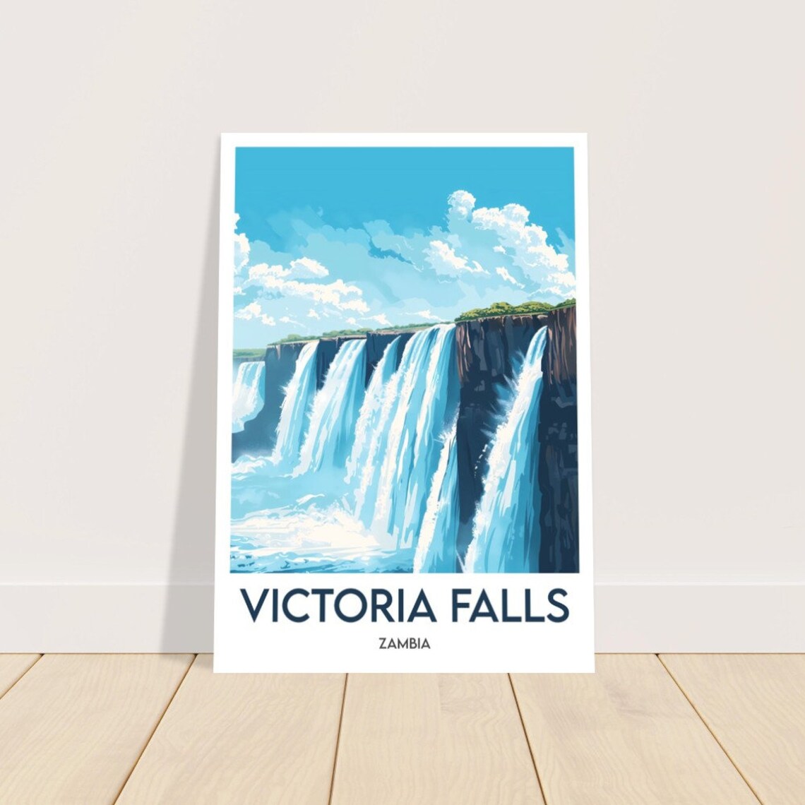 Victoria Falls Zambia Powerful Waterfall Cascades Classic Poster - Image 2