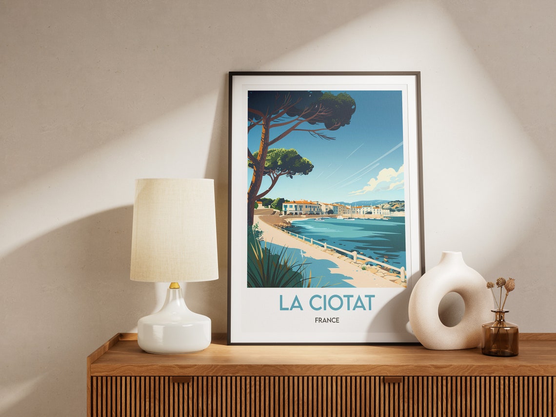 La Ciotat France Mediterranean Bay Promenade Pine Tree Poster - Image 2