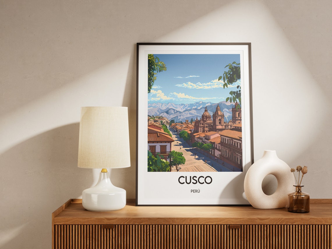 Cusco Plaza de Armas Cathedral Andes Mountains Peru Travel Poster - Image 2
