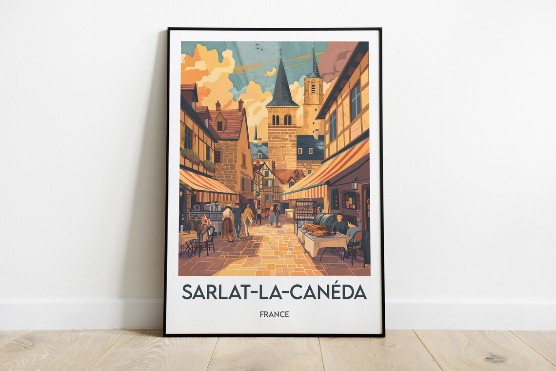 Sarlat La Canéda Dordogne Travel Poster Print