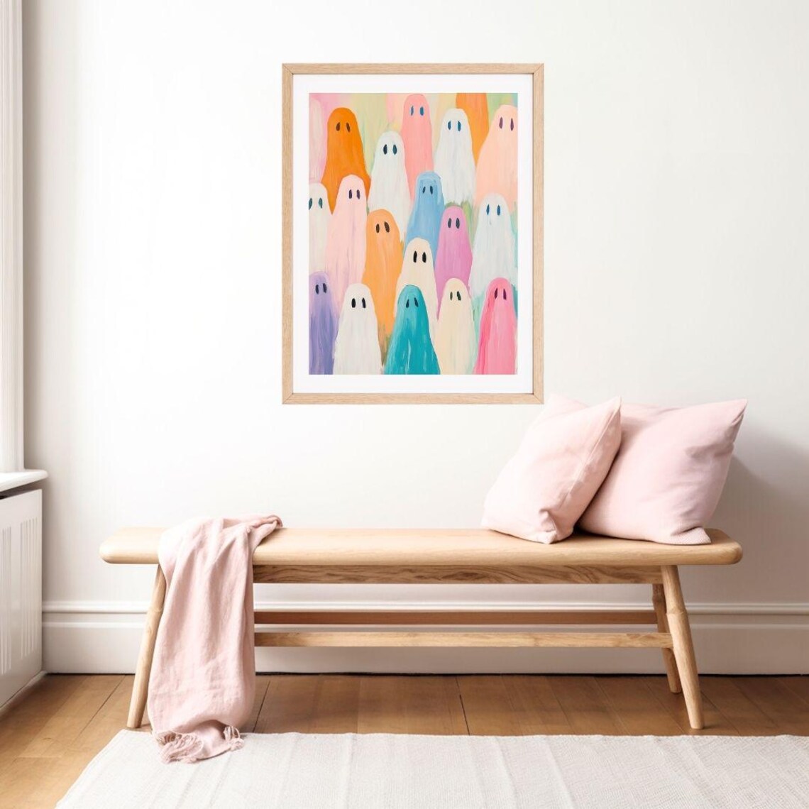 Rainbow Ghost Party Halloween Poster, Pink Pastel - Image 2