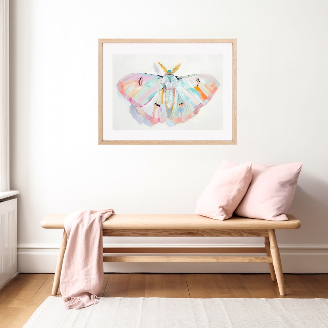 Colorful Moth Painting, Pink Insect Art Print - Image 2