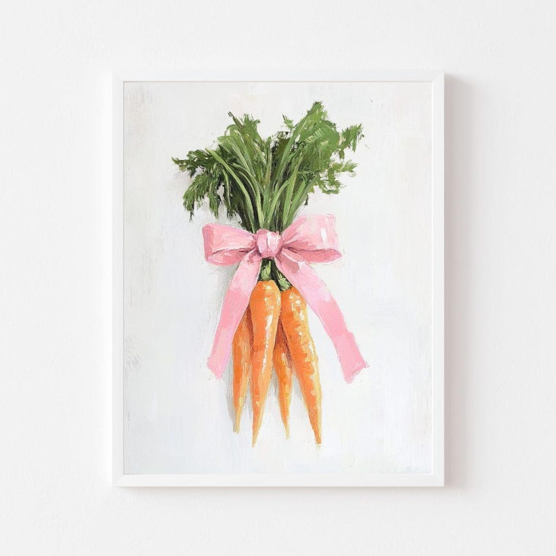 Bunch of Carrots Tied With a Pink Ribbon Kitchen Wall Poster