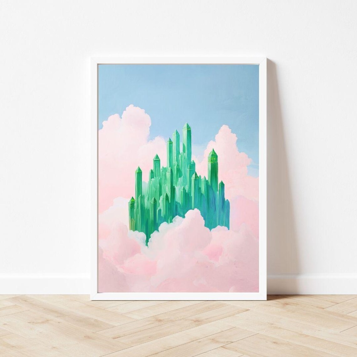 Emerald City in the Clouds, Pastel Sky Art Print - Image 3