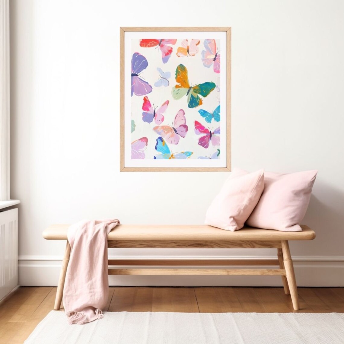 Rainbow Butterflies Watercolor Art Print, Nursery Decor - Image 2