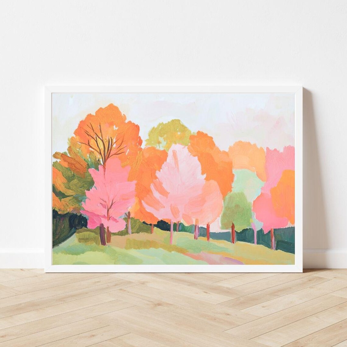 Abstract Forest, October Woods Autumn Landscape Art Print - Image 3