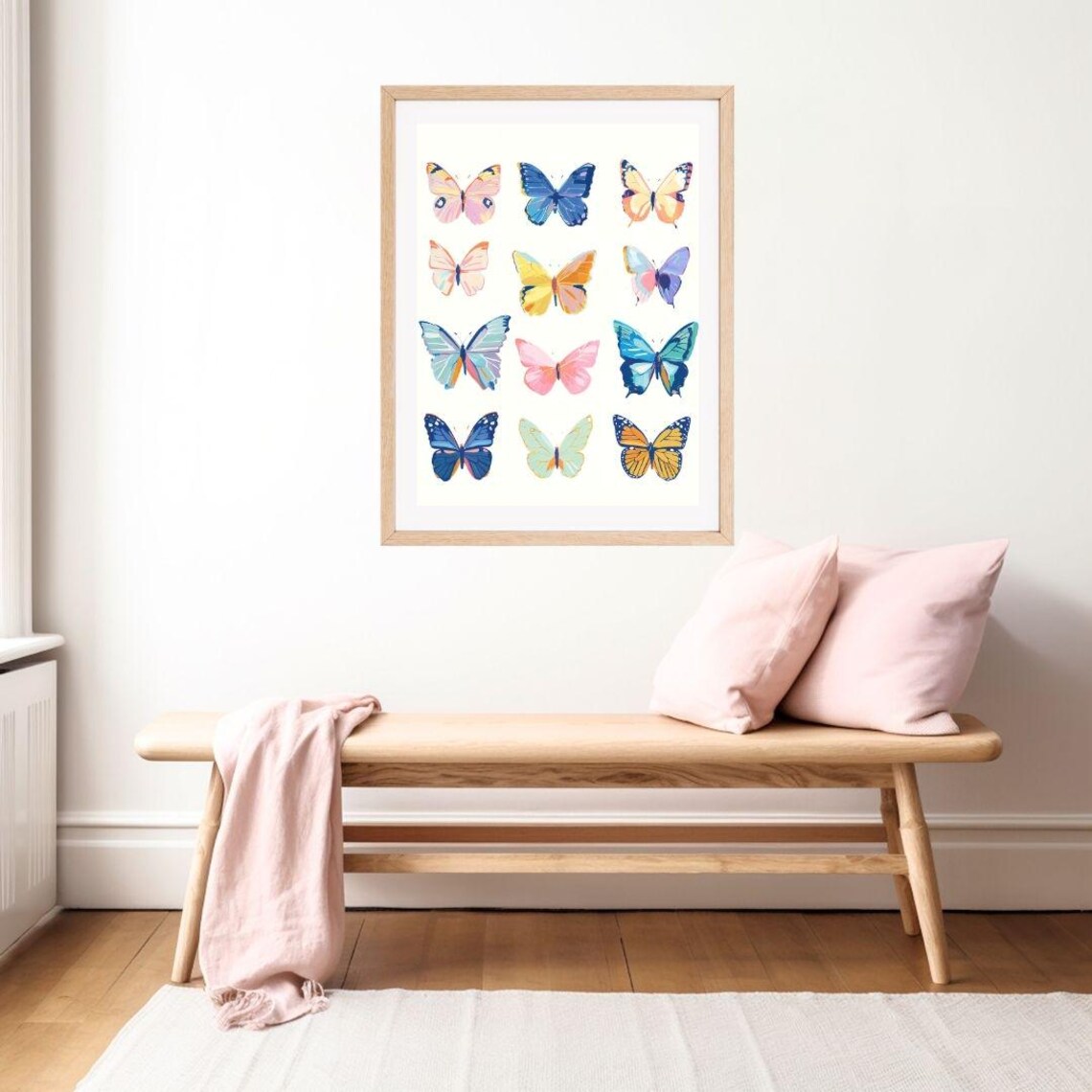Colorful Butterflies Art Print, Pastel Nursery Decor - Image 2