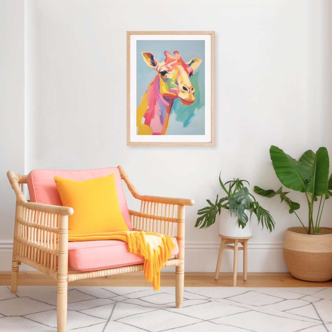 Giraffe Animal Print, Maximalist Vintage Kids Room Art Print - Image 2