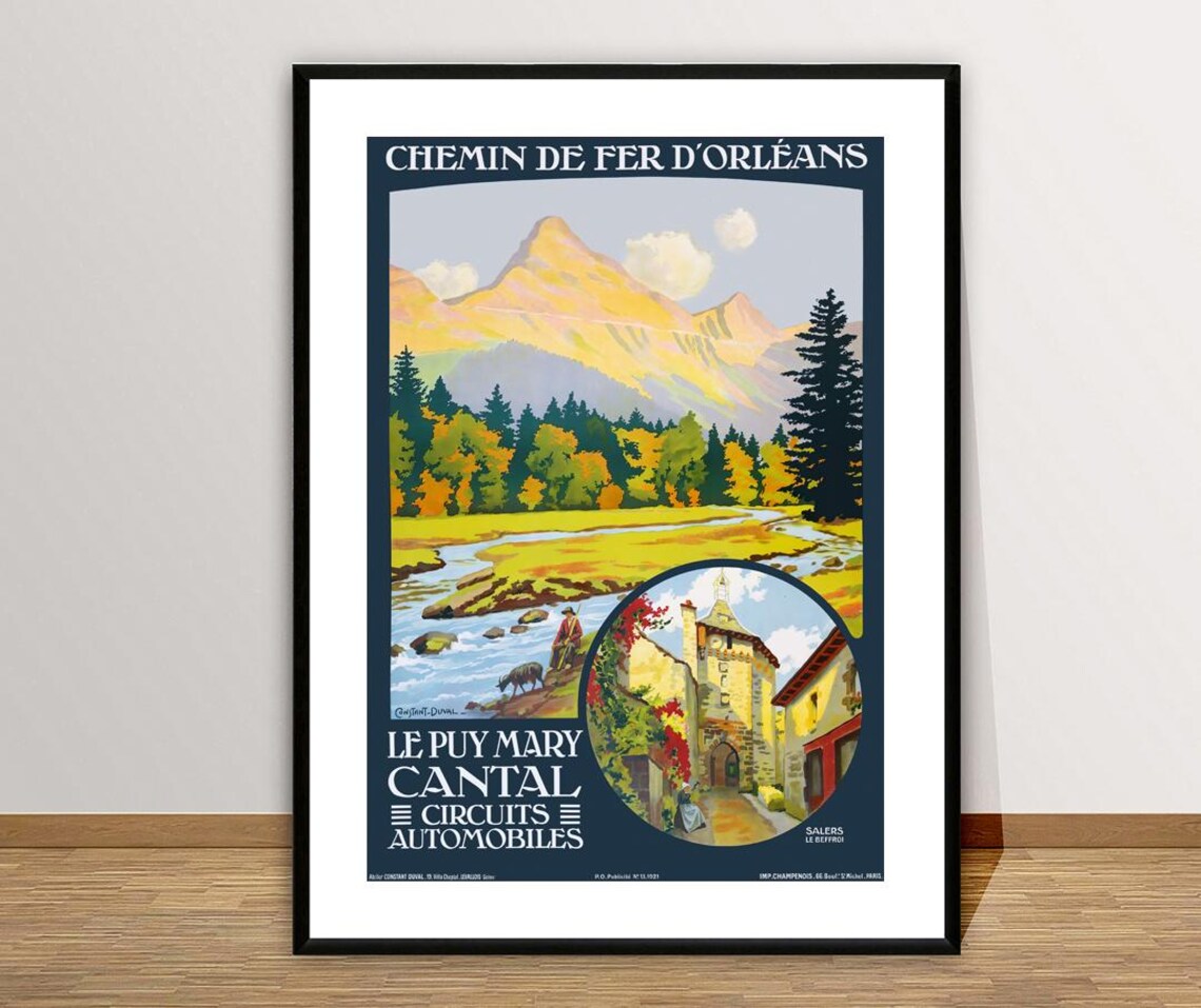 Le Puy Mary Cantal France Vintage Travel Poster - Image 2