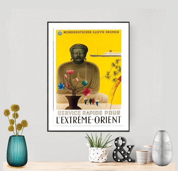 Lextreme Orient Vintage Travel Poster Poster Paper Or Print Gift Idea