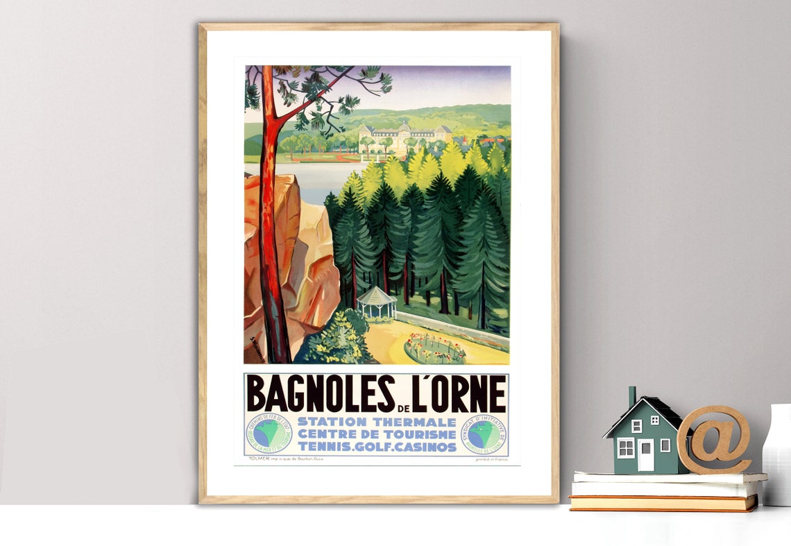 Bagnoles de lOrne French Spa Forest Lake Thermal Travel Poster