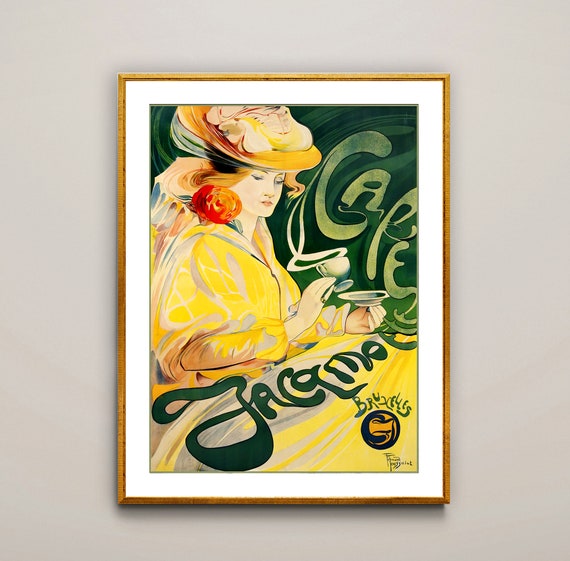 Cafe Jacqmotte Vintage Fooddrink Poster Poster Print Or Print Gift Idea Wall Decor