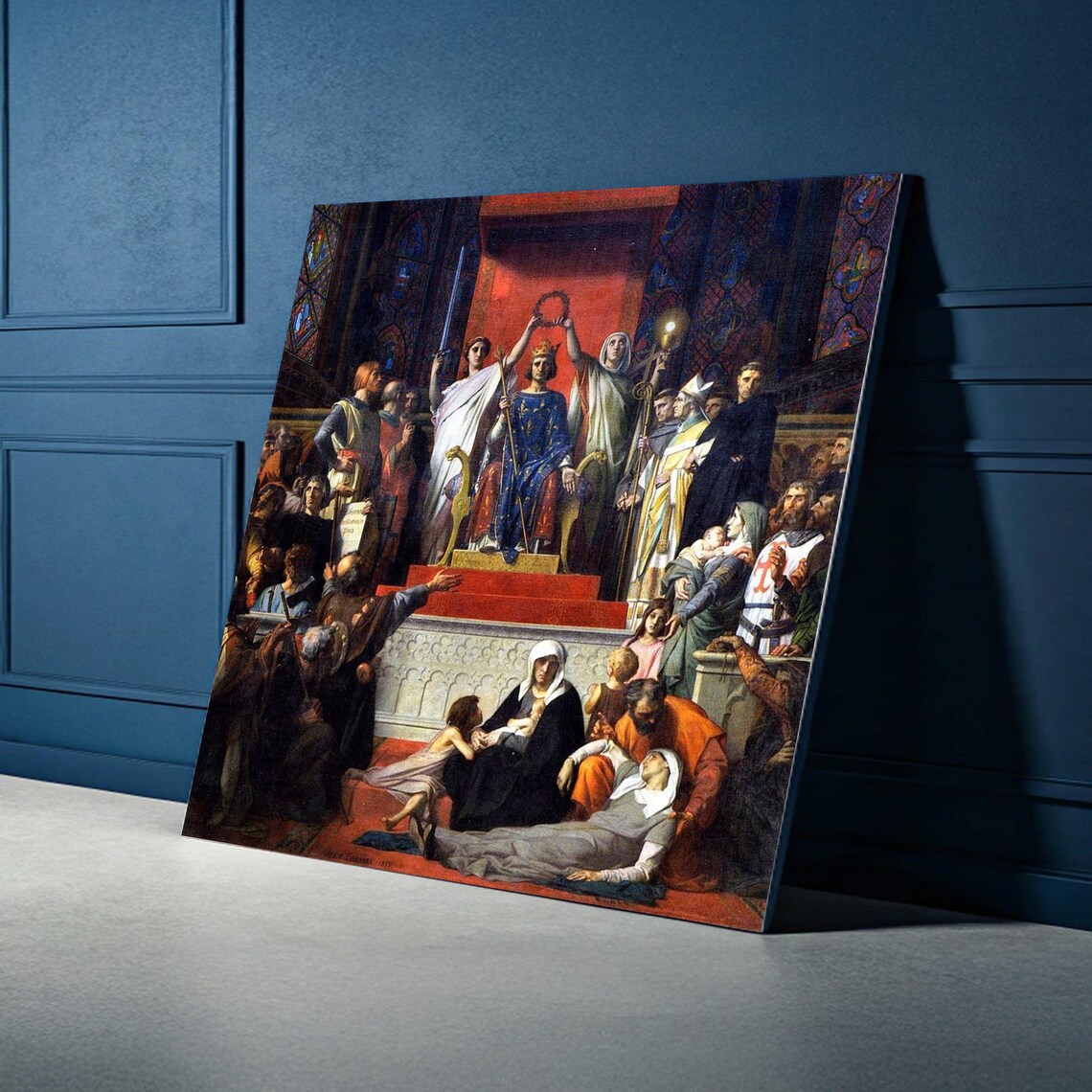 Medieval King Coronation Court Ceremony Classical Historical Painting Poster