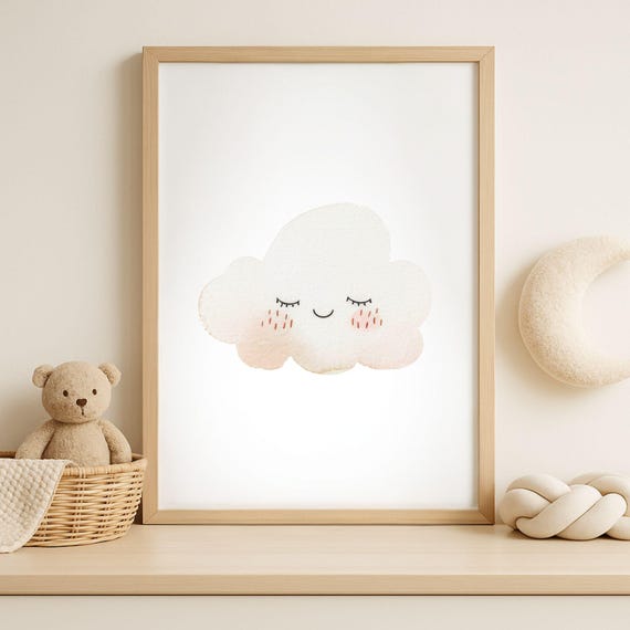 Childrens Picture Poster Cloud Baby Gift For Birth Baptism Room Girl Boybaby Roombirth Wall Decoration