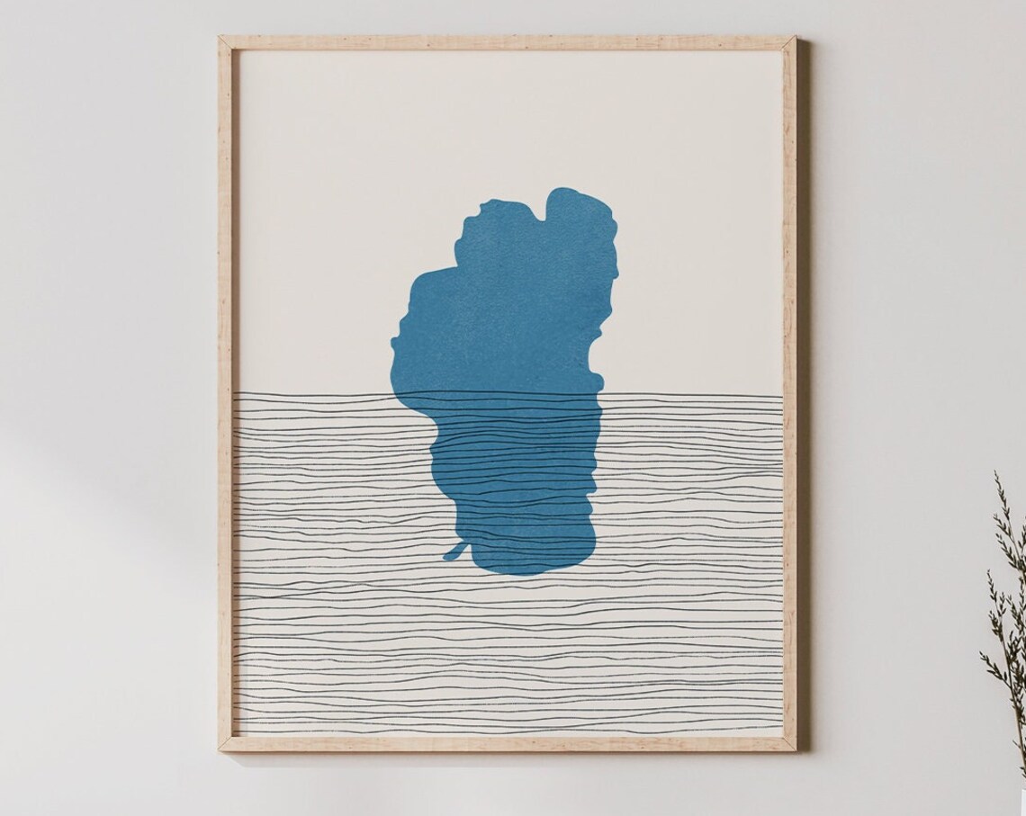 Lake Tahoe Map Art Print, Boho Minimalist Poster