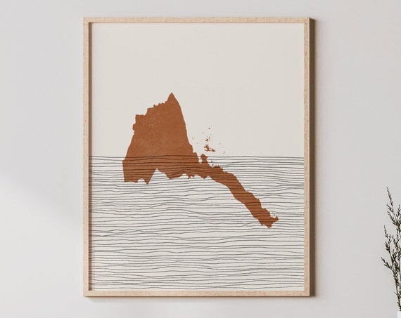 Eritrea Print Boho Wall Art And Decor Country Travel Poster Map Silhouette