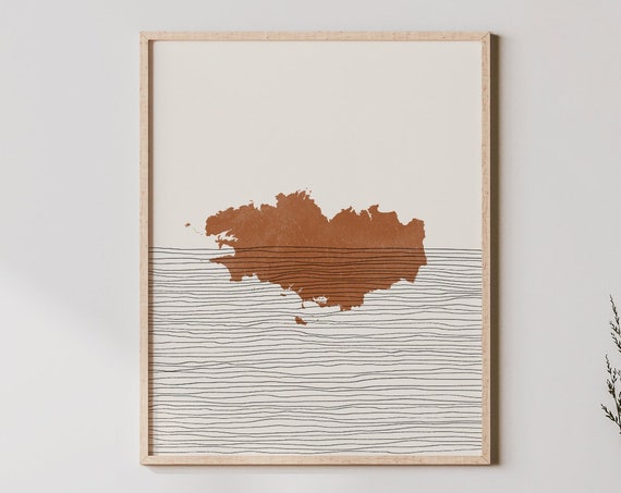 Bretagne French Region Map Art Print, Brittany