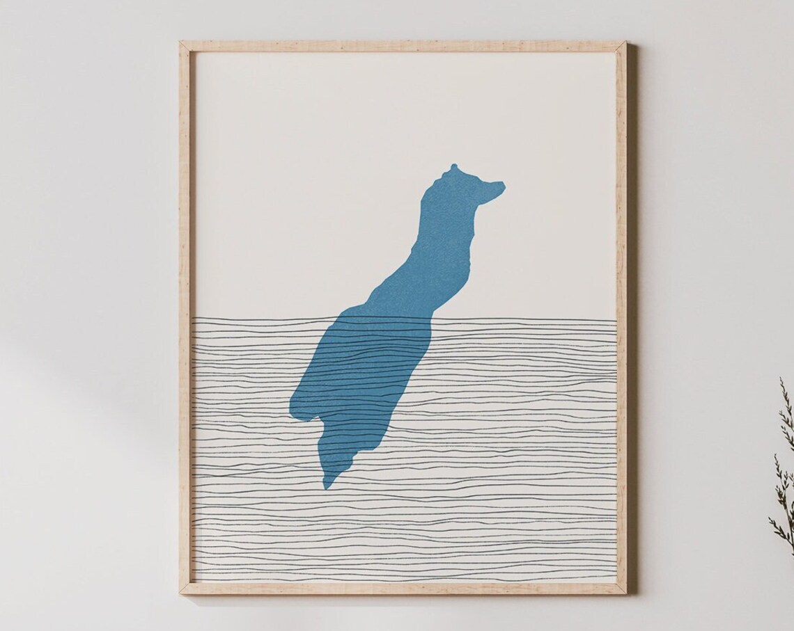 Moraine Lake Boho Travel Poster, Minimalist Map Art