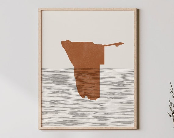 Namibia Print Boho Wall Art And Decor Country Travel Poster Africa Map Silhouette