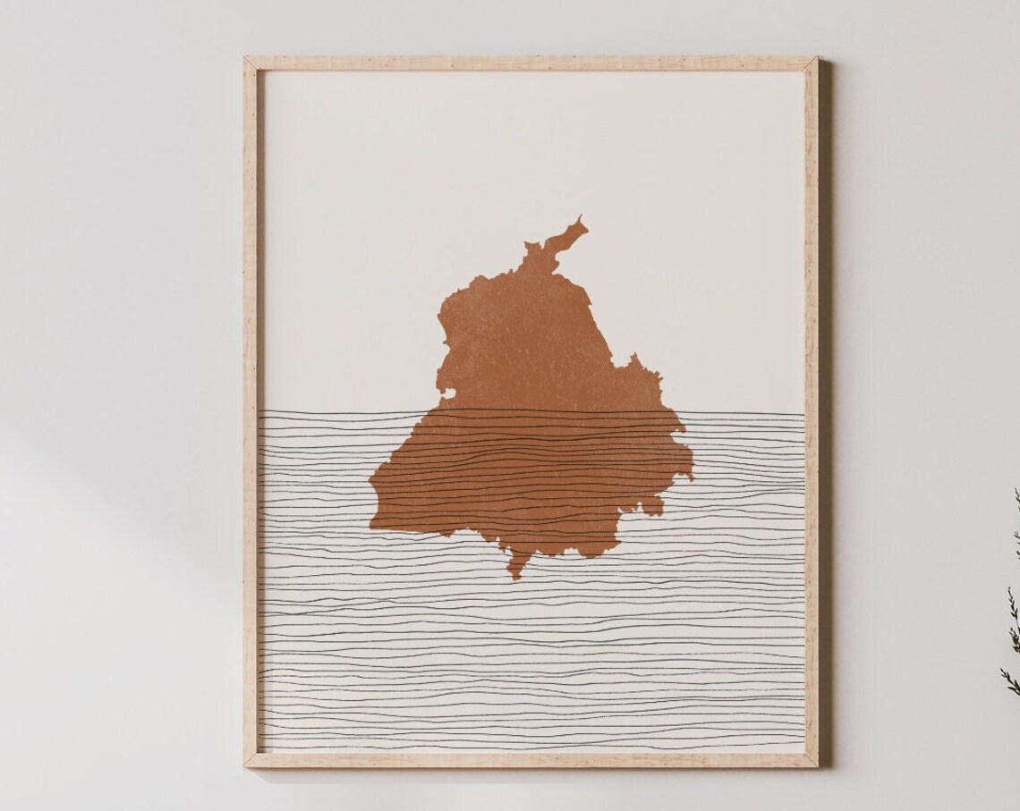 Punjab India Map Silhouette Travel Poster