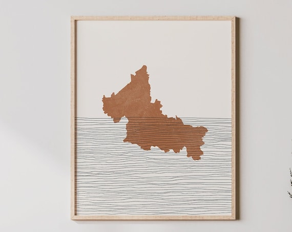 San Luis Potosi Mexico Region Map Minimalist Terracotta Art Poster