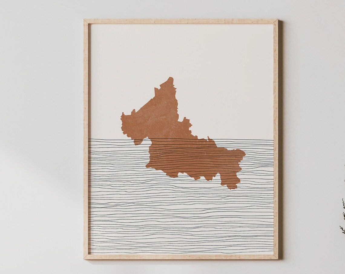 San Luis Potosi Mexico Region Map Minimalist Terracotta Art Poster