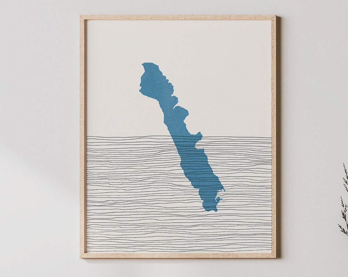 Bassenthwaite Lake Art England Boho Travel Poster Minimalist Print Map Artwork