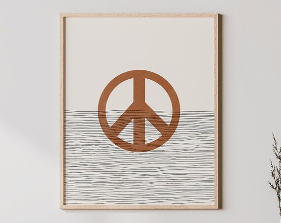 Boho Peace Sign Minimalist Art Print