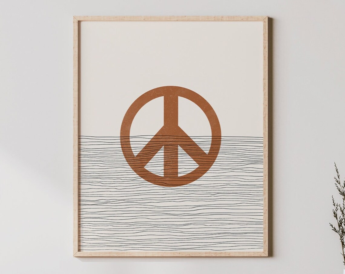 Boho Peace Sign Minimalist Art Print