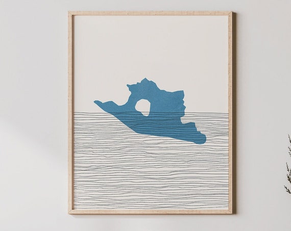 Caumasee Lake Art Switzerland Boho Travel Poster Minimalist Print Map Artwork