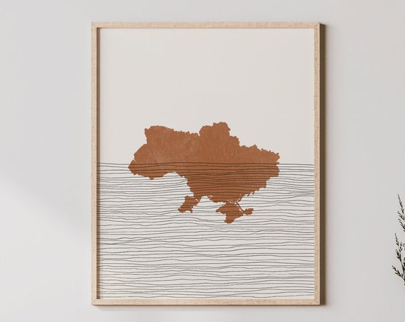 Ukraine Print Boho Wall Art And Decor Country Travel Poster Map Silhouette