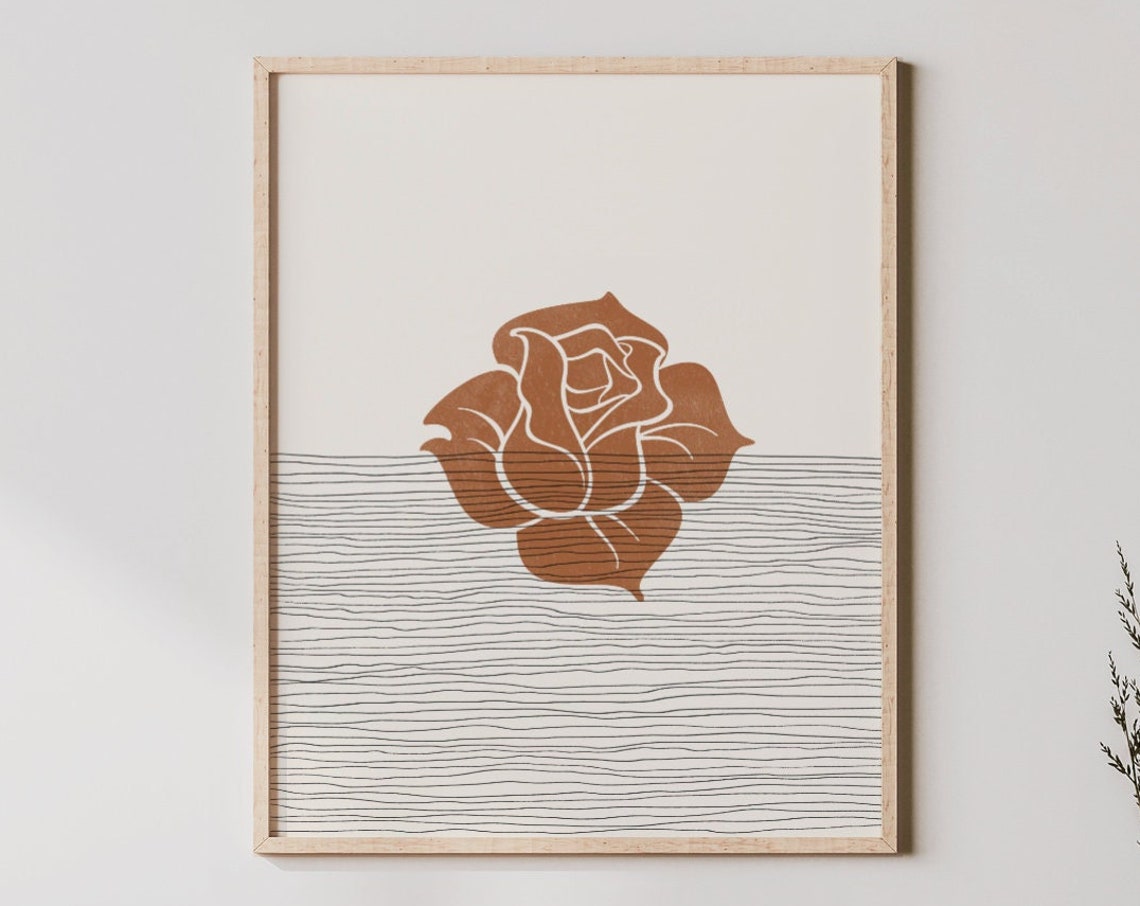 Boho Rose Minimalist Petals Art Print