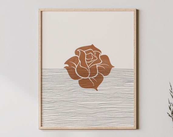 Boho Rose Minimalist Petals Art Print