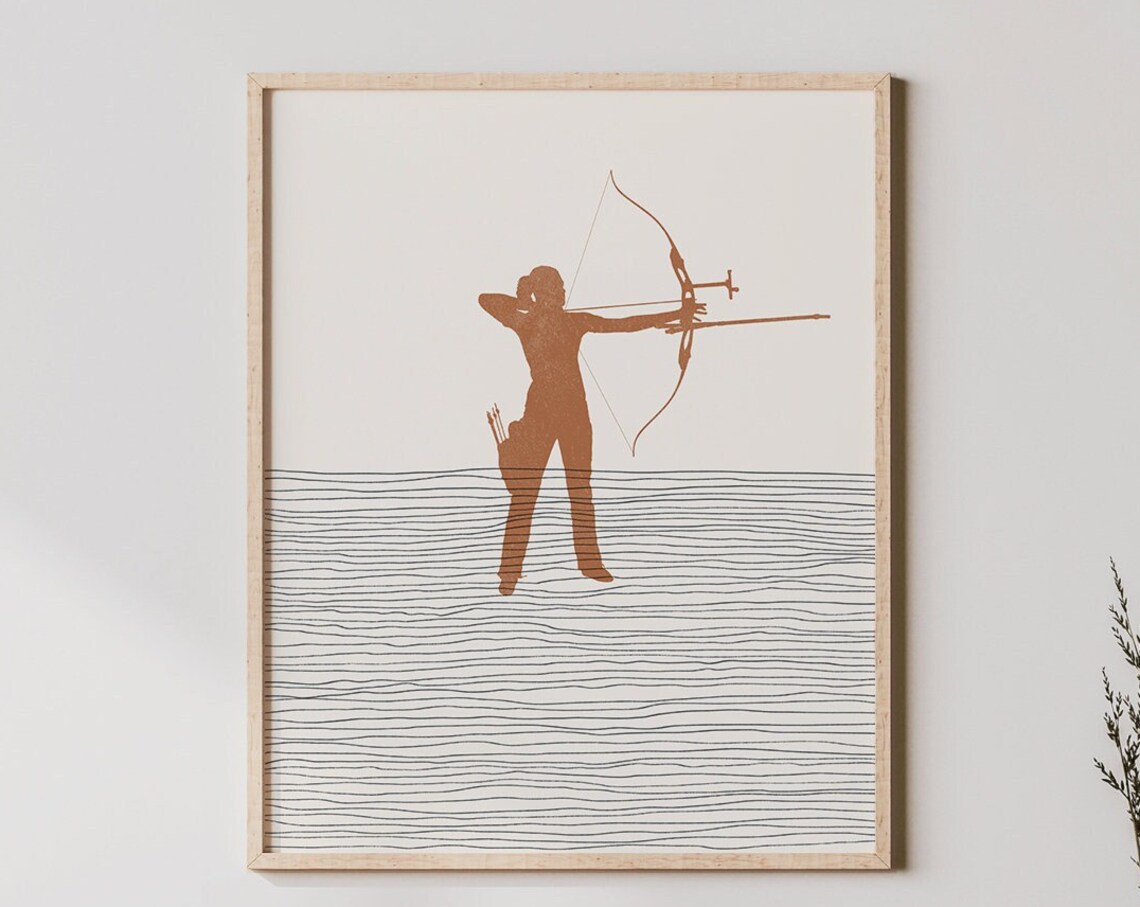 Boho Archery Print, Minimalist Archer Poster
