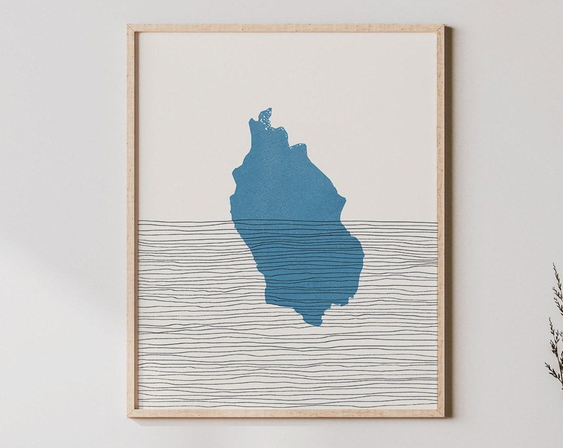 Bondhusvatnet Lake Art Norway Boho Travel Poster Minimalist Print Map Artwork