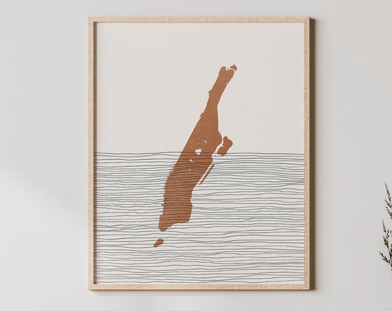 Manhattan New York Boho Art Prints Borough Map Print City Nyc
