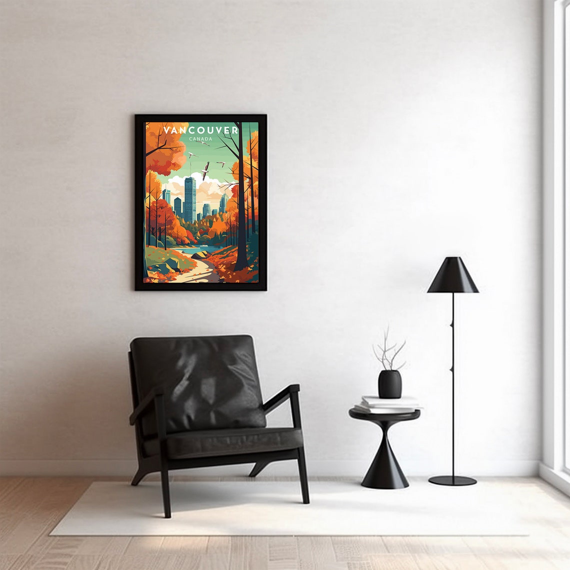 Vancouver Canada Autumn Skyline Golden Fall Travel Art Poster - Image 4