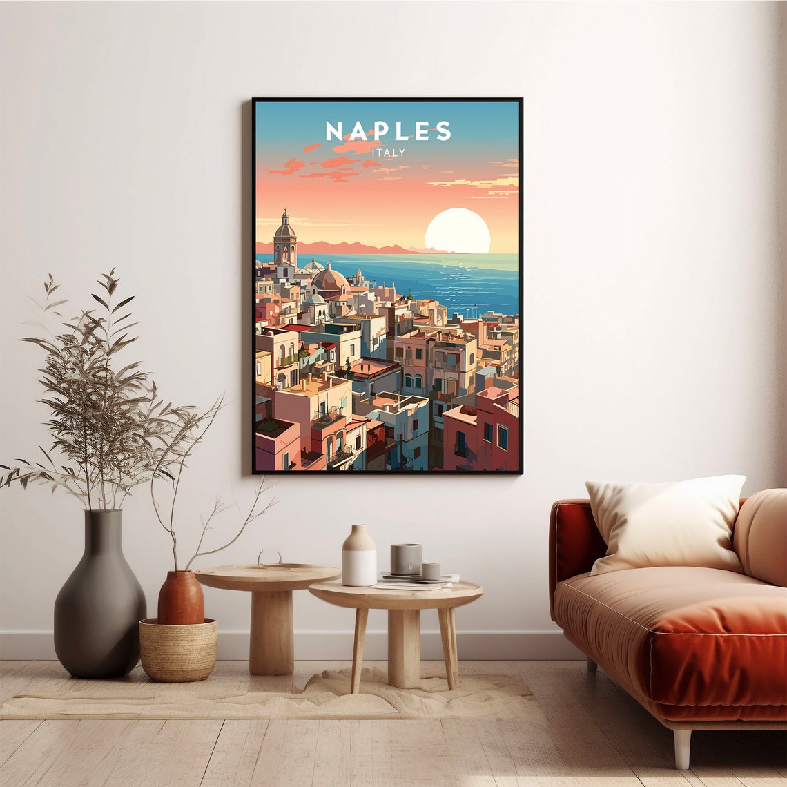 Naples Print Naples Travel Poster Naples Poster Italy Travel Poster Minimalist Artwork Italy Gifts Italy Art Naples Art - Image 2