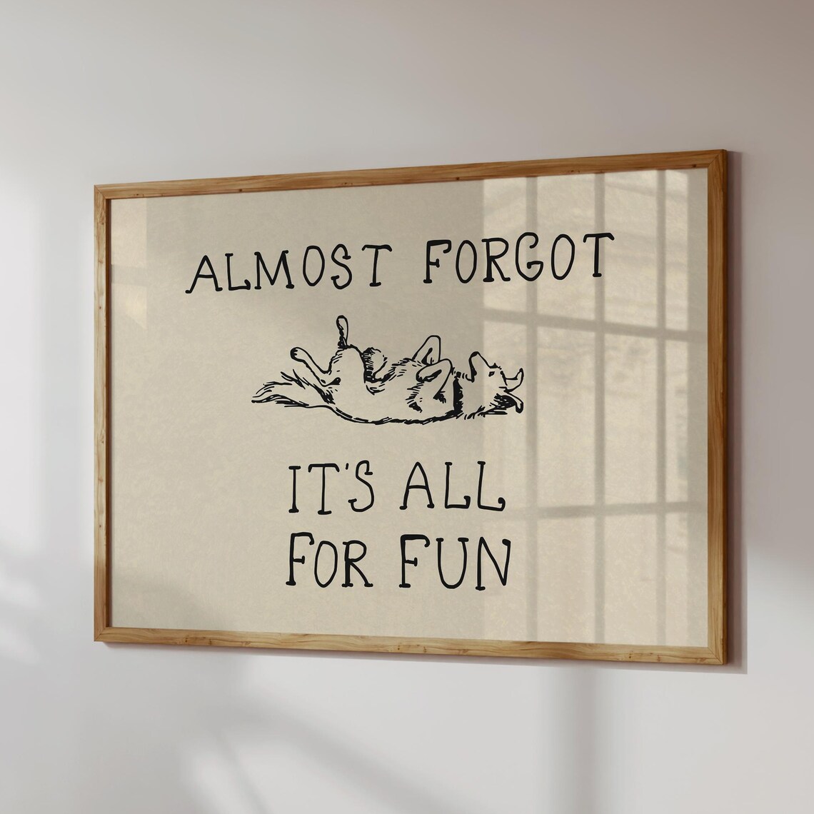 Funny Dog Art Print, All For Fun