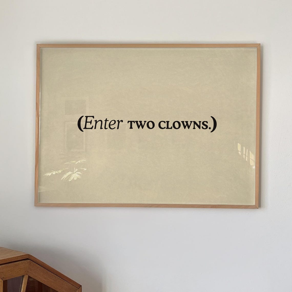 Enter Two Clowns Stage Direction Typography Theatre Quote Poster