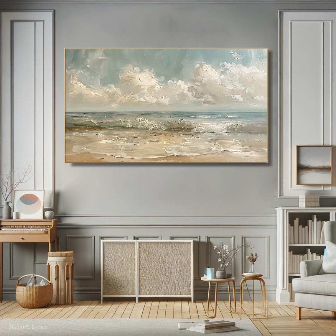 Ocean Waves Oil-Painting-Style Art Print, Coastal Decor - Image 6