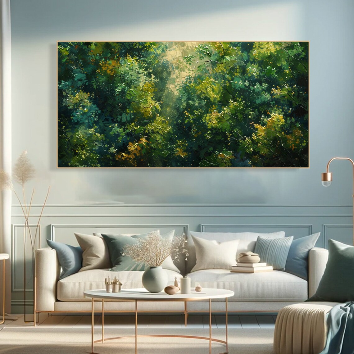 Lush Green Forest Oil Painting, Custom Nature Art Print - Image 6