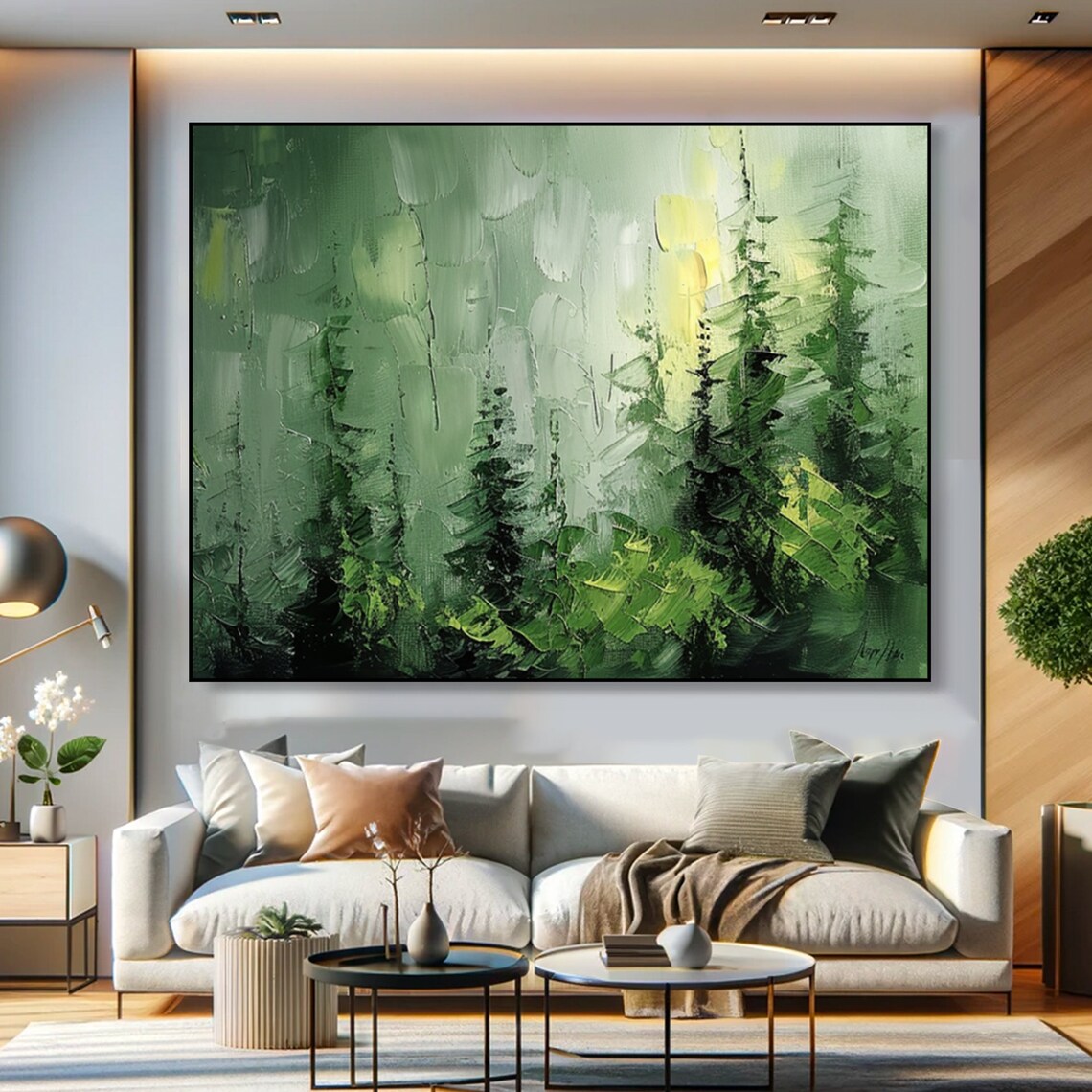 Forest Oil Painting, Impasto Tree Textured Art Print - Image 6