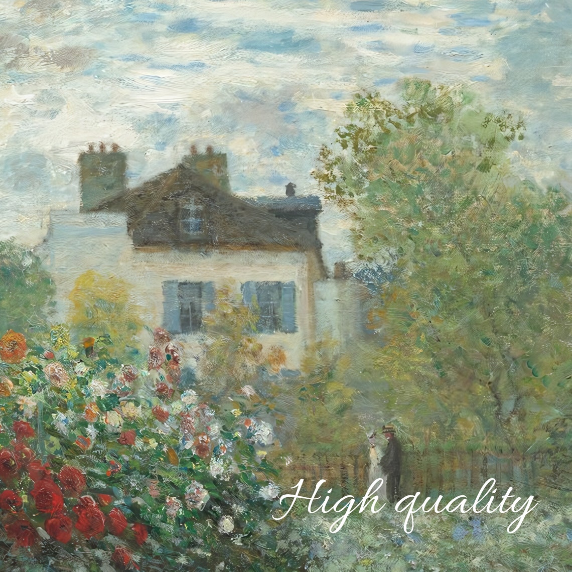 Monet Garden Flowers Argenteuil 1873 Impressionist Painting Poster - Image 3