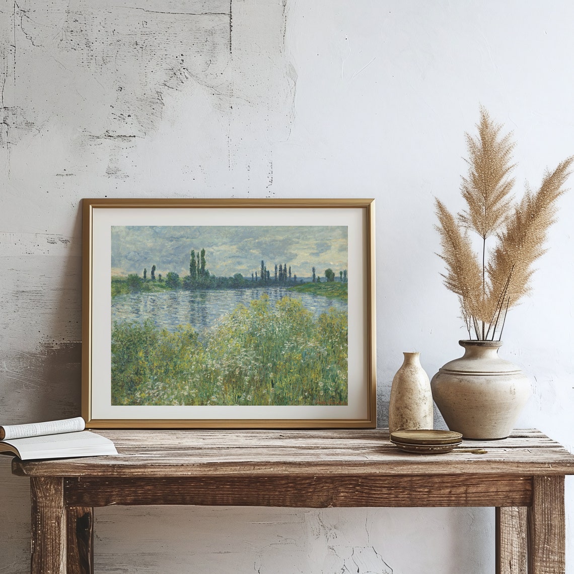 French River Landscape Impressionist Poplars Riverside Poster - Image 3